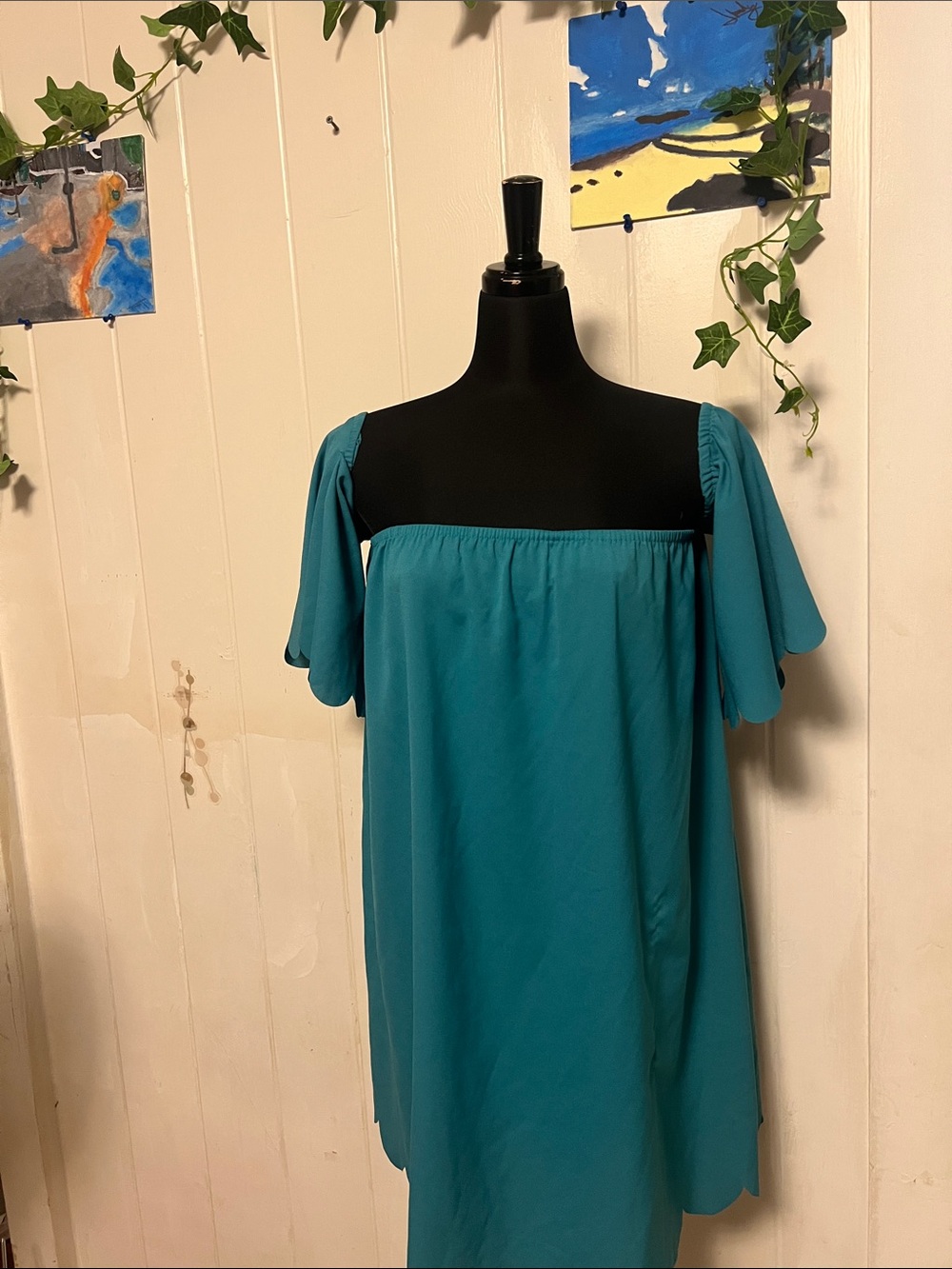 โค๏ธโ๐ฅโค๏ธ She & sky Off-Shoulder Flutter Sleeve Top in Teal